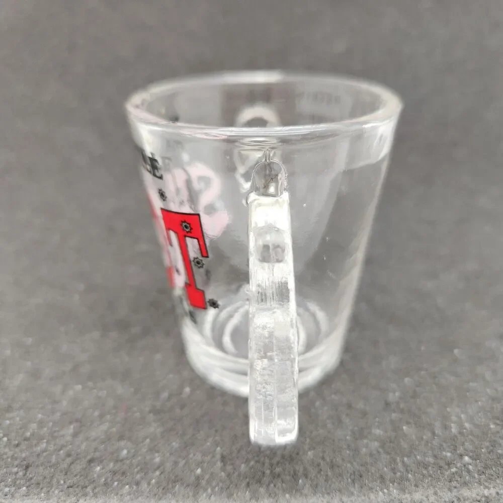 Shot Glass 3D Handle Pistol Nashville Or Texas Made In Taiwan Vintage Bar Ware